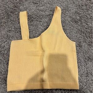 Sleeveless Ribbed Tank Top - Yellow